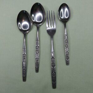 Oneida Northland Secret Fling Lot of 4 Teaspoon 2 Soup Spoons Dinner Fork